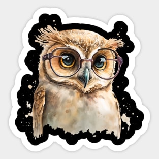 A Cute owl wearing glasses ❤❤ Sticker